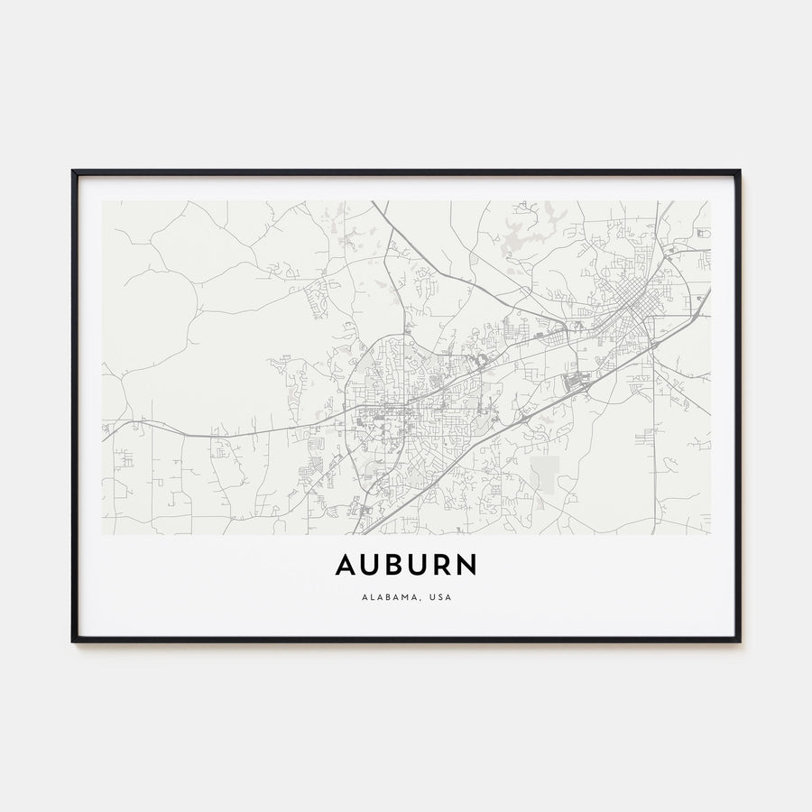 Auburn, Alabama Map Landscape Poster