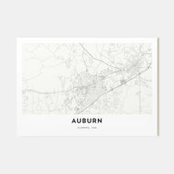 Auburn, Alabama Map Landscape Poster