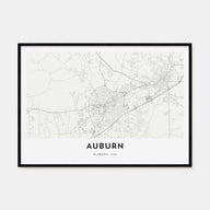 Auburn, Alabama Map Landscape Poster
