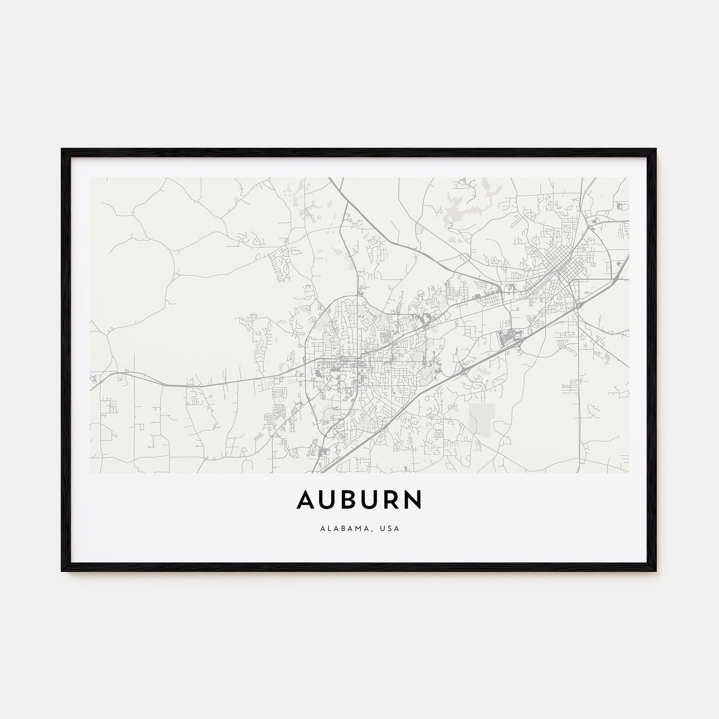 Auburn, Alabama Map Landscape Poster