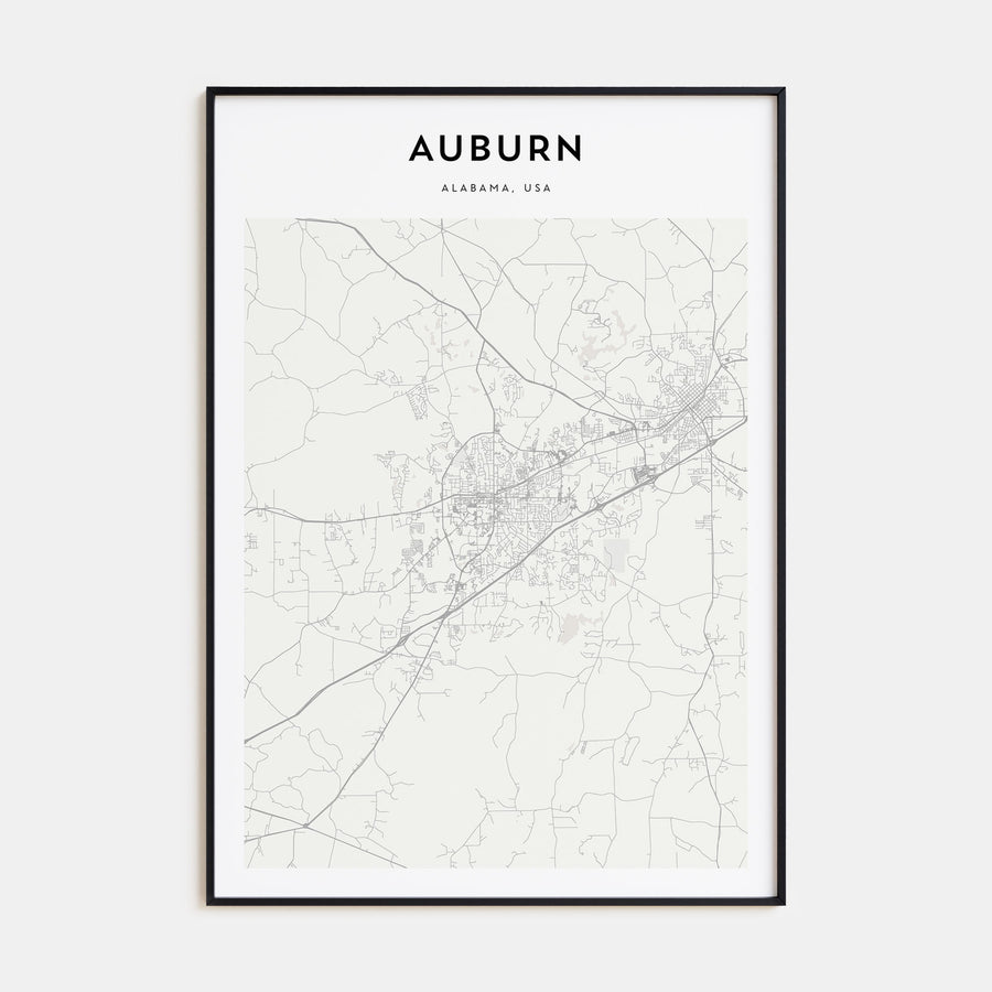 Auburn, Alabama Map Portrait Poster
