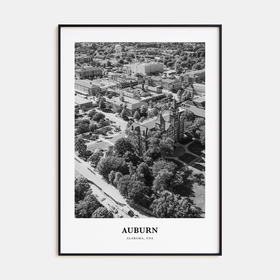 Auburn, Alabama Portrait B&W Poster