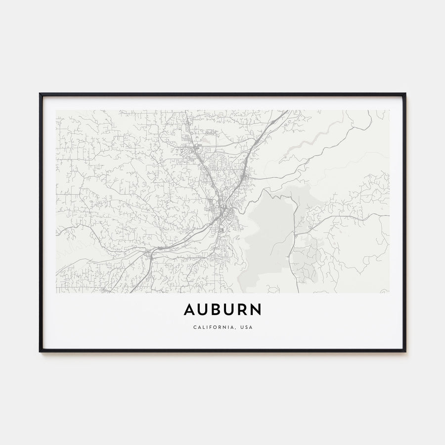 Auburn, California Map Landscape Poster