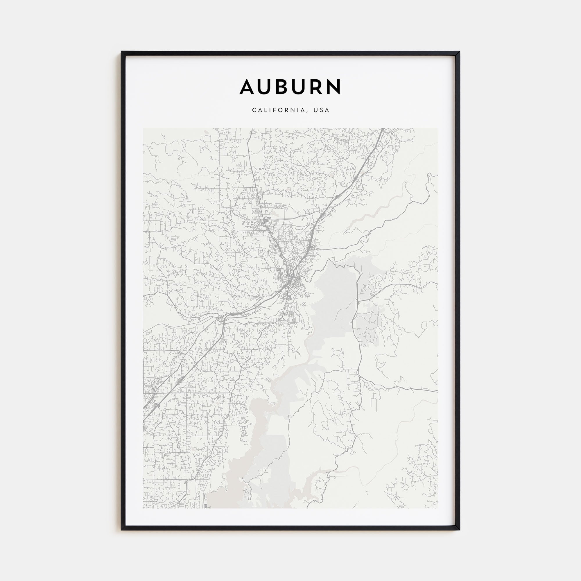 Auburn, California Map Portrait Poster