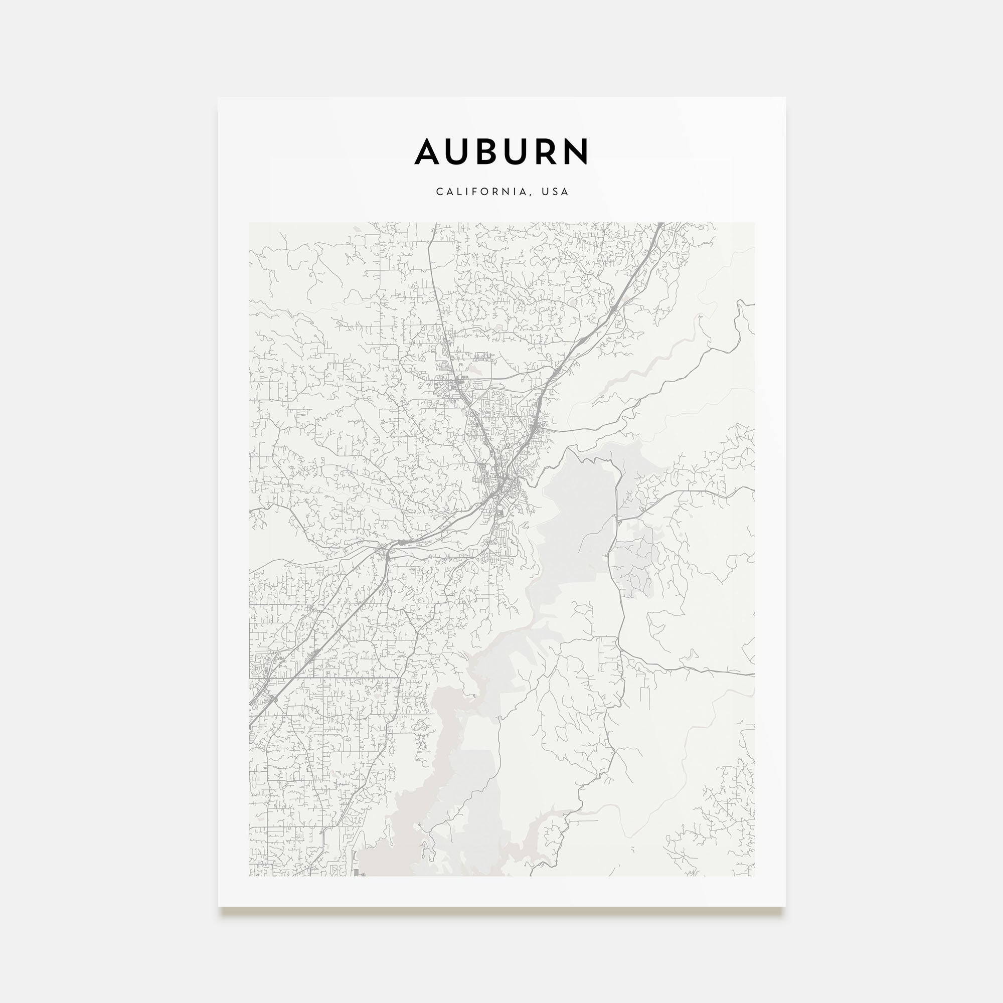Auburn, California Map Portrait Poster