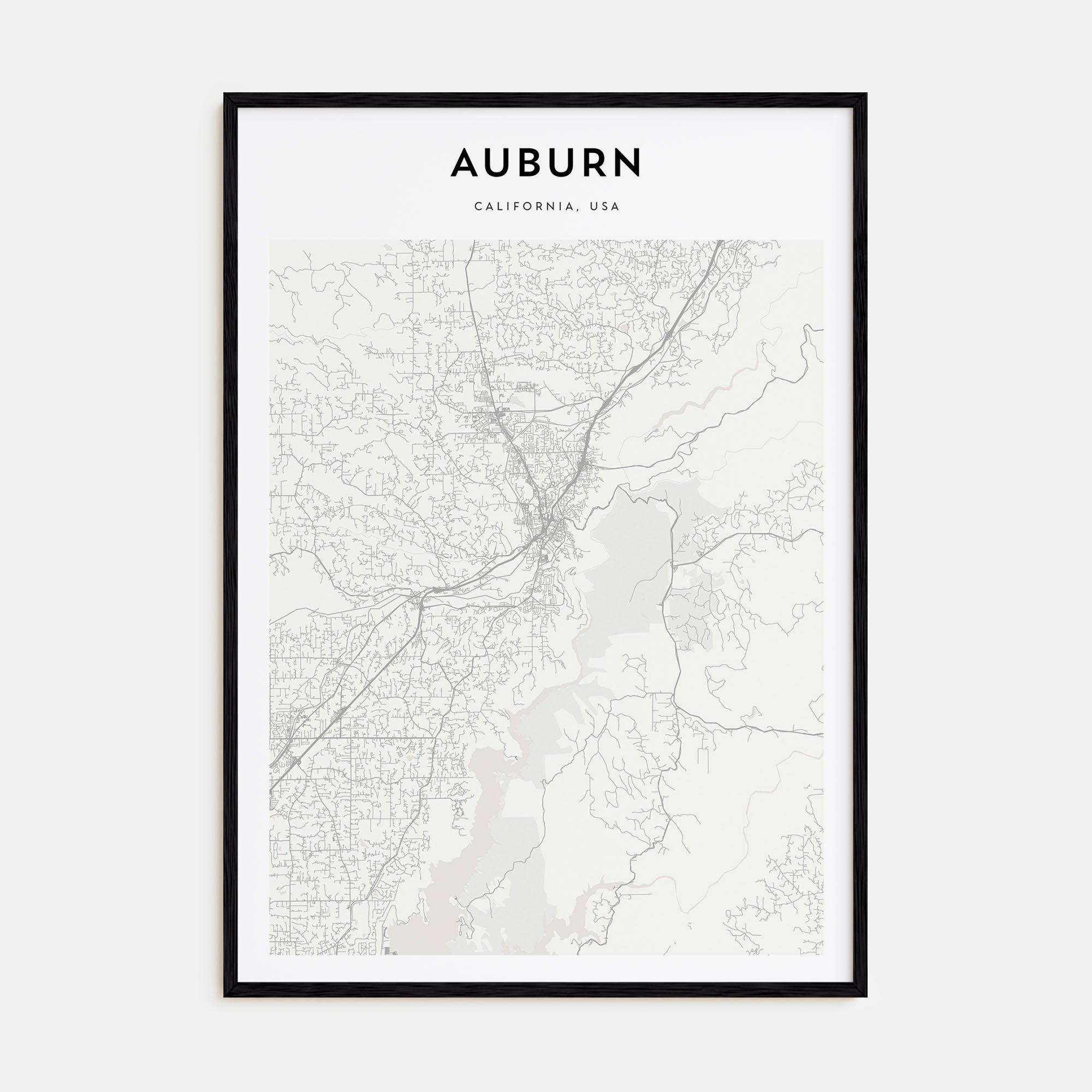 Auburn, California Map Portrait Poster