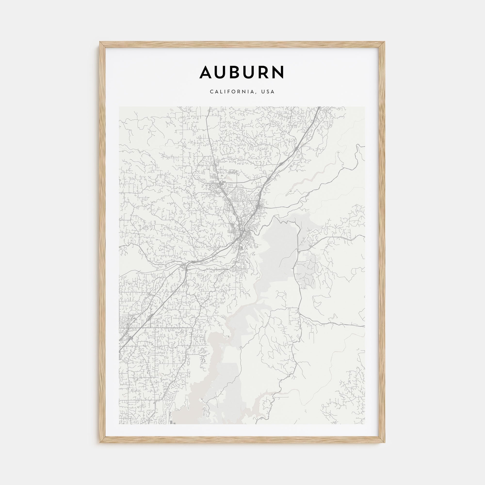 Auburn, California Map Portrait Poster