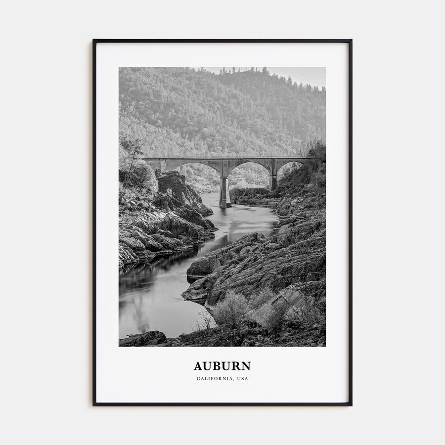 Auburn, California Portrait B&W Poster