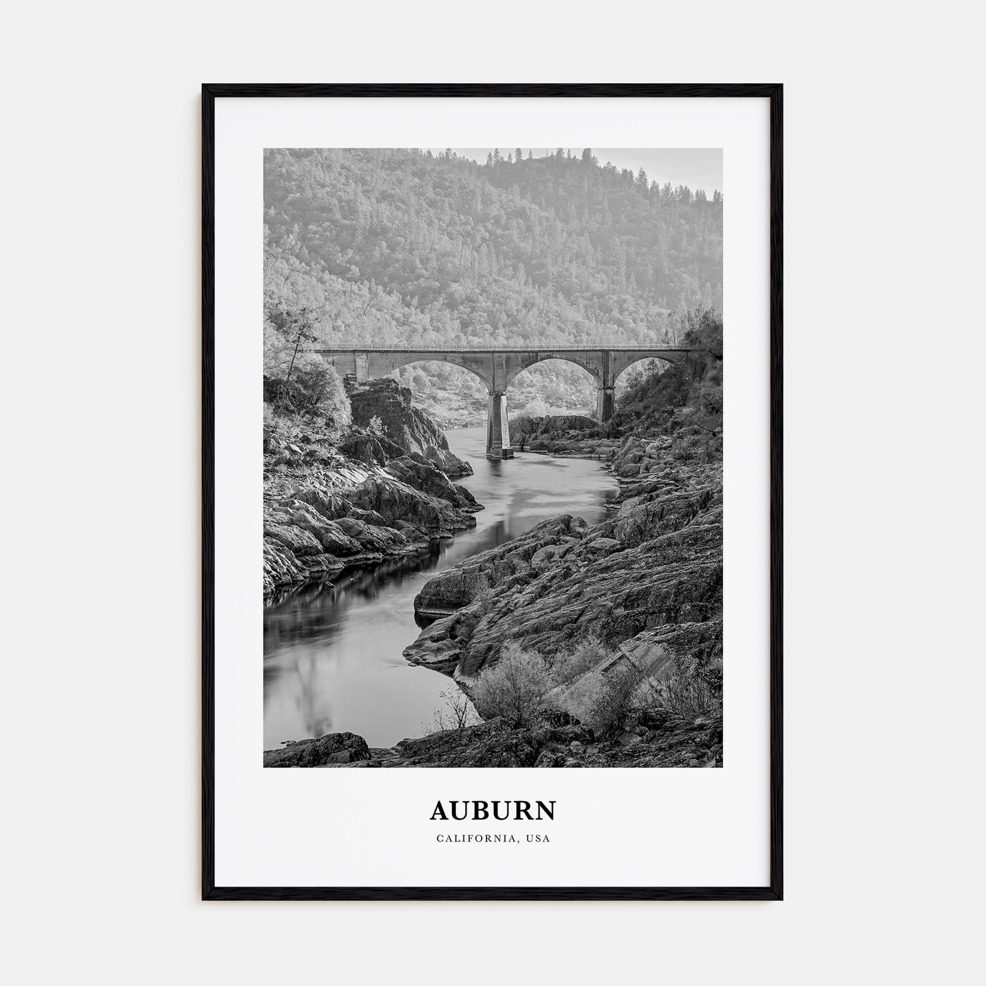 Auburn, California Portrait B&W Poster