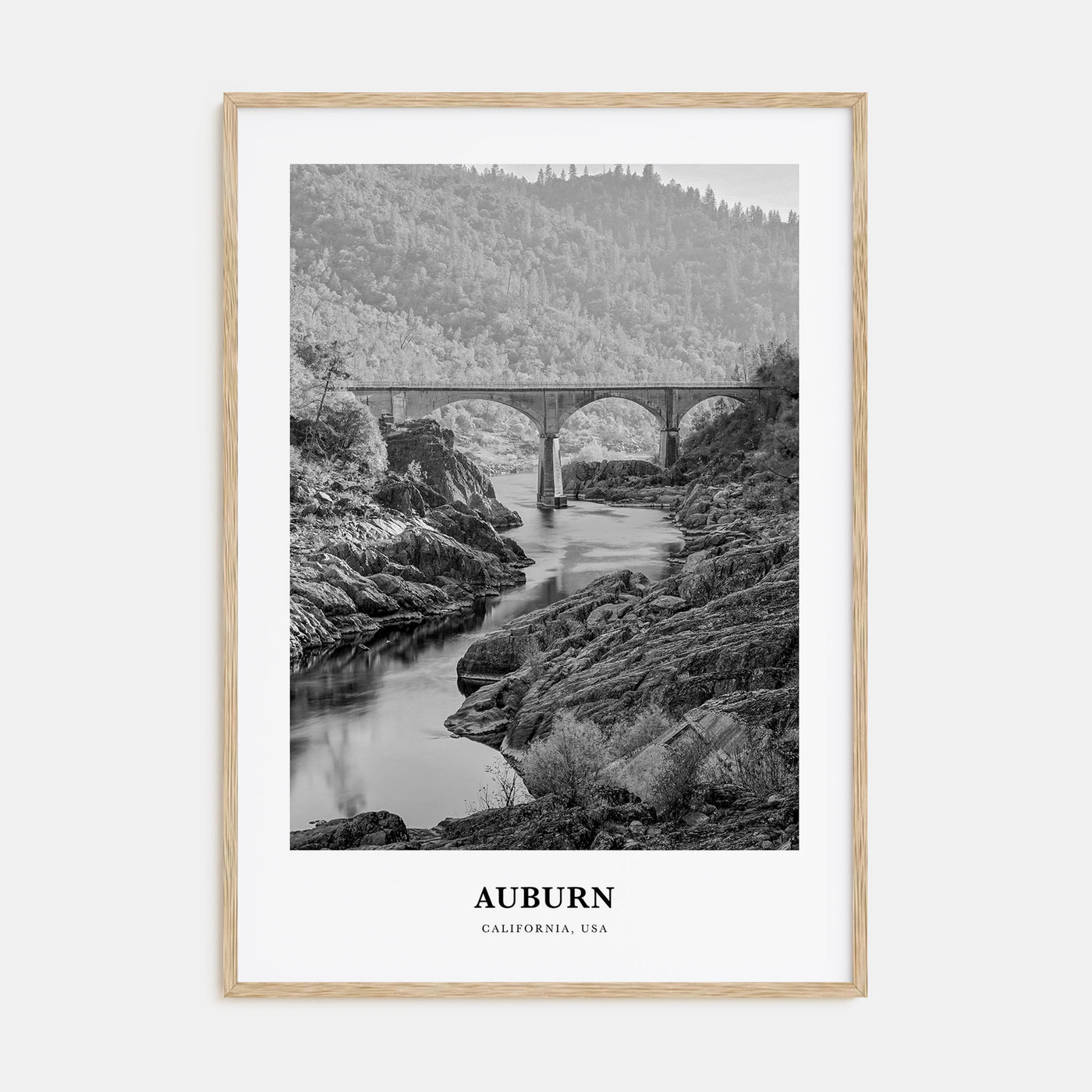 Auburn, California Portrait B&W Poster