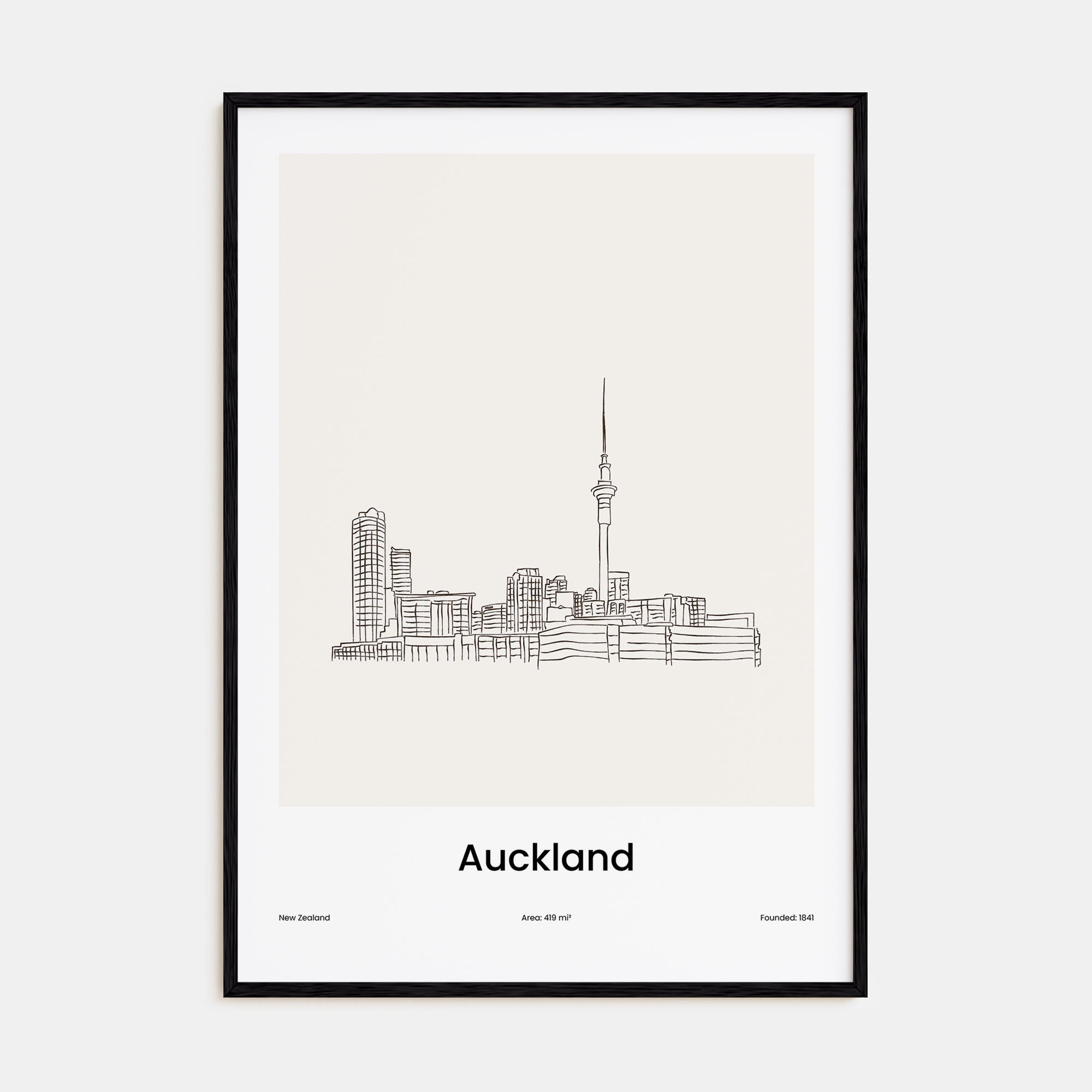 Auckland Drawn Poster