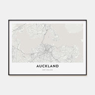 Auckland Map Landscape Poster