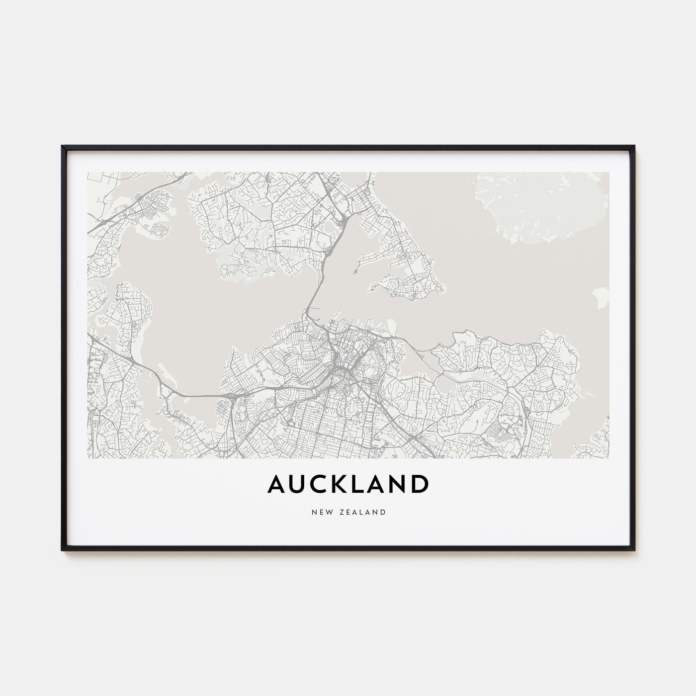 Auckland Map Landscape Poster