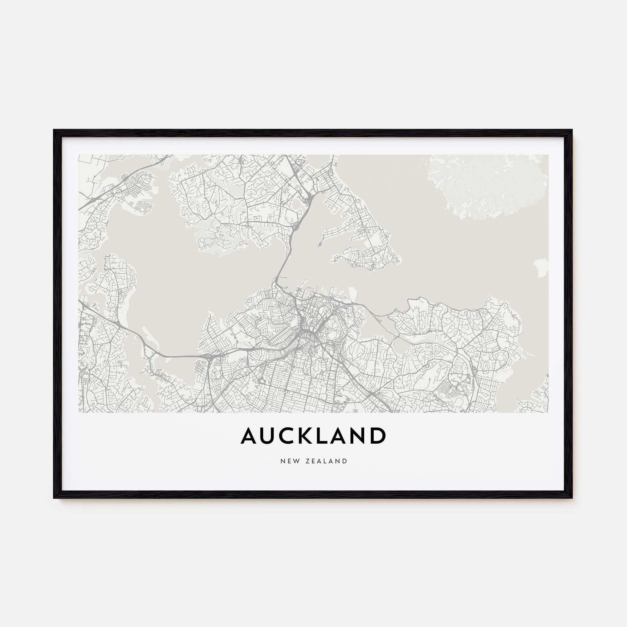 Auckland Map Landscape Poster