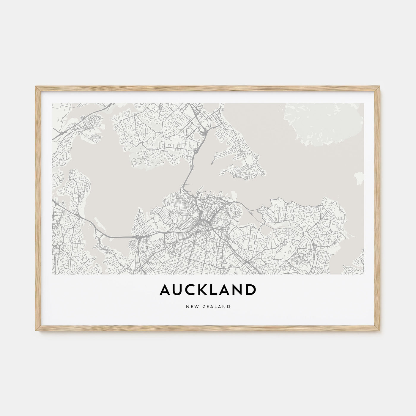 Auckland Map Landscape Poster