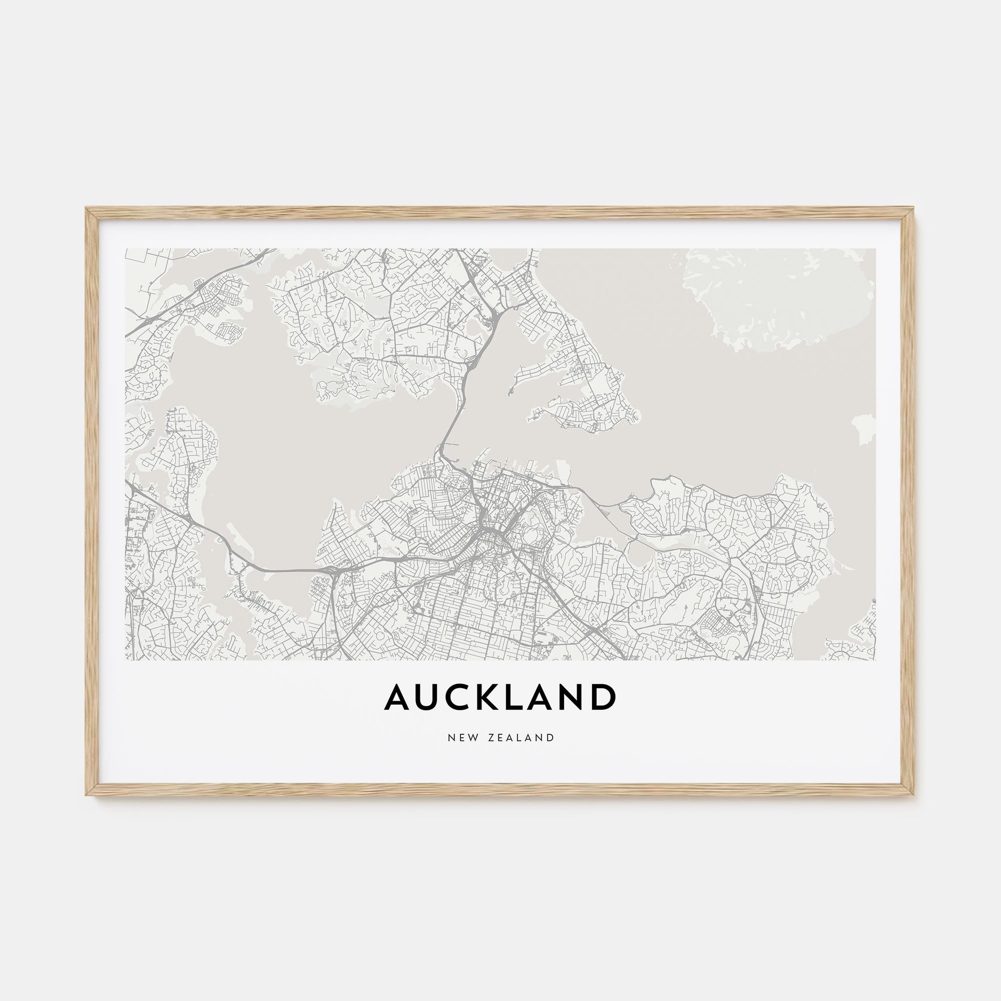 Auckland Map Landscape Poster