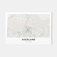 Auckland Map Landscape Poster