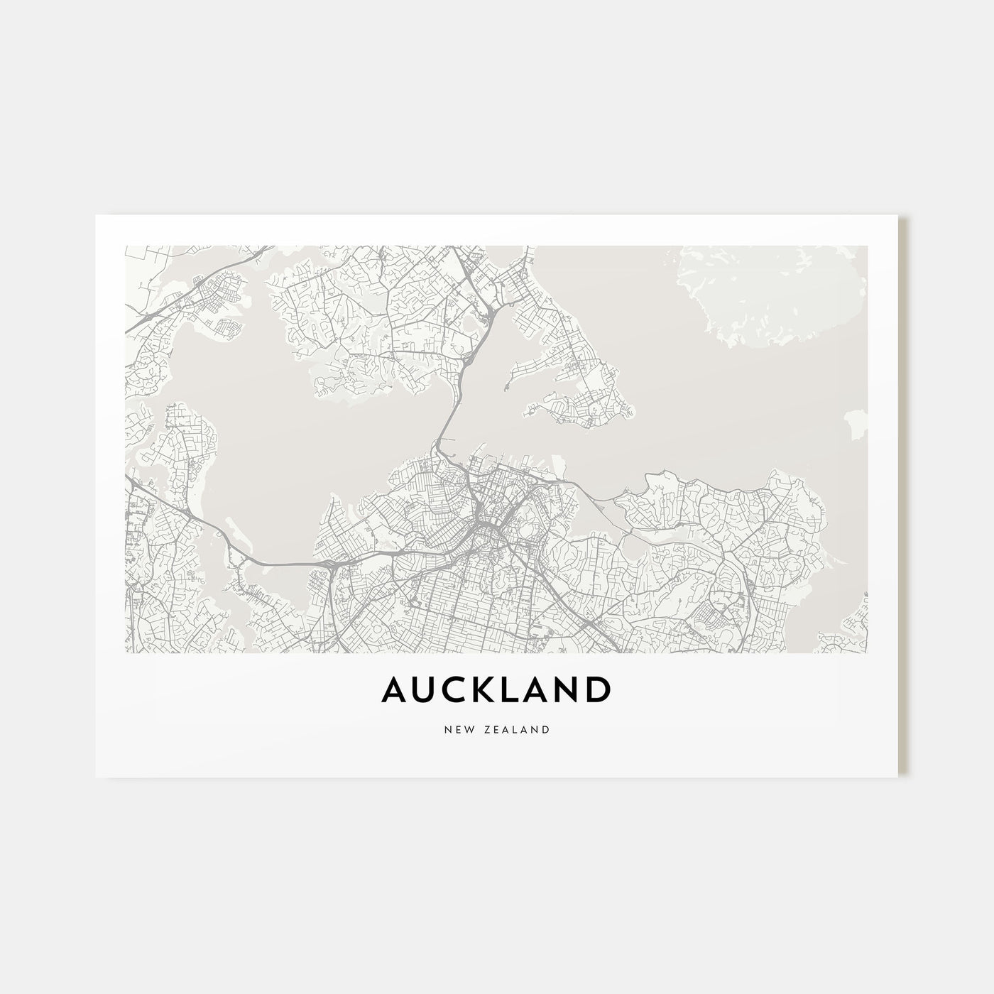 Auckland Map Landscape Poster