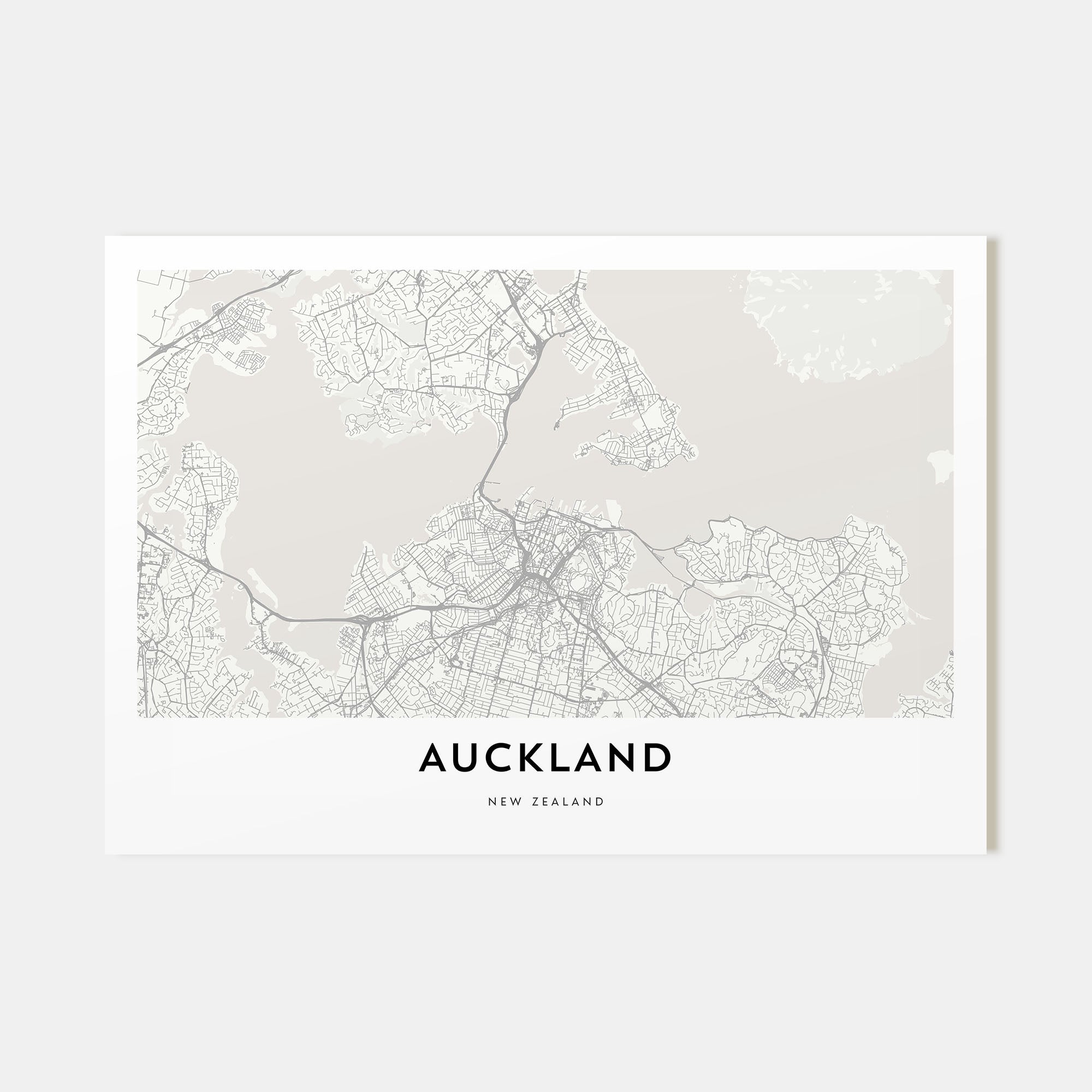 Auckland Map Landscape Poster