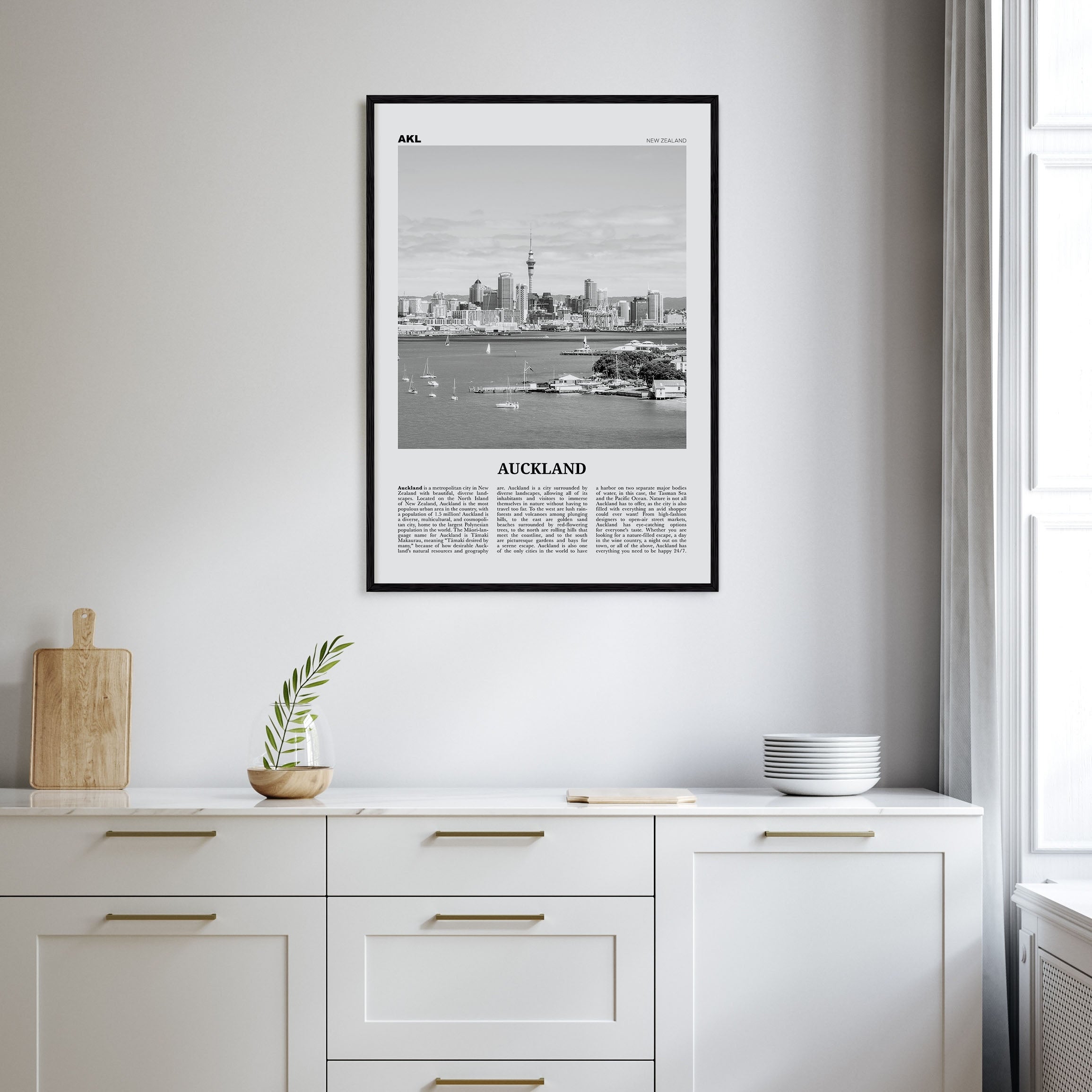 Auckland Travel B&W No 1 Poster