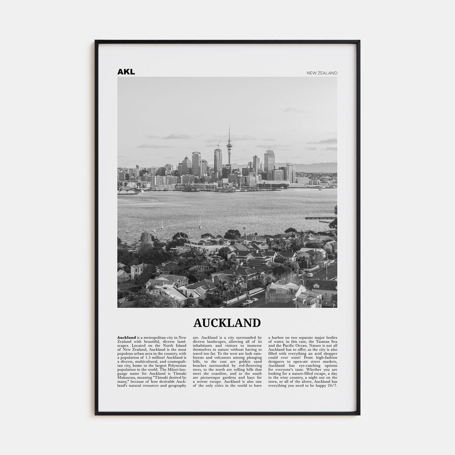 Auckland Travel B&W No 2 Poster