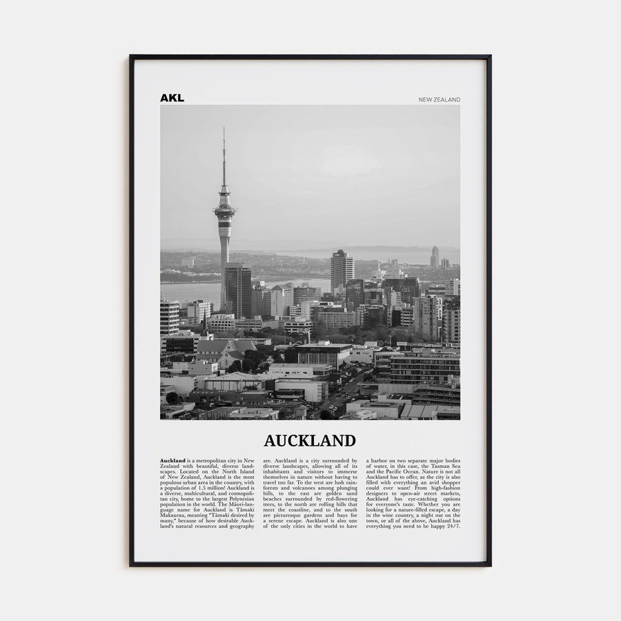 Auckland Travel B&W No 3 Poster