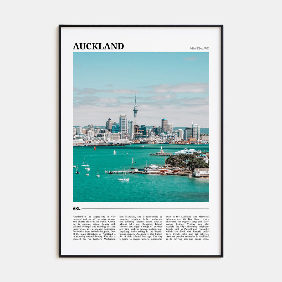 Auckland Travel Color Poster