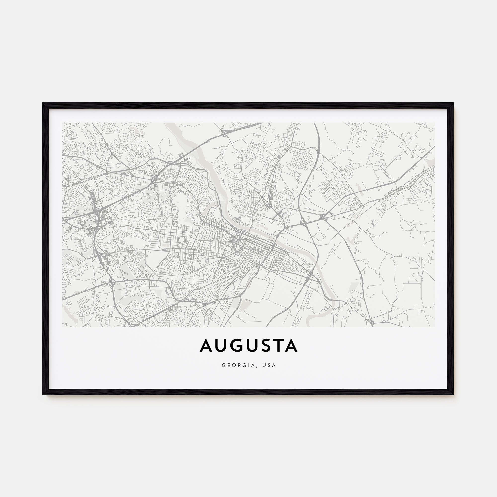 Augusta Map Landscape Poster