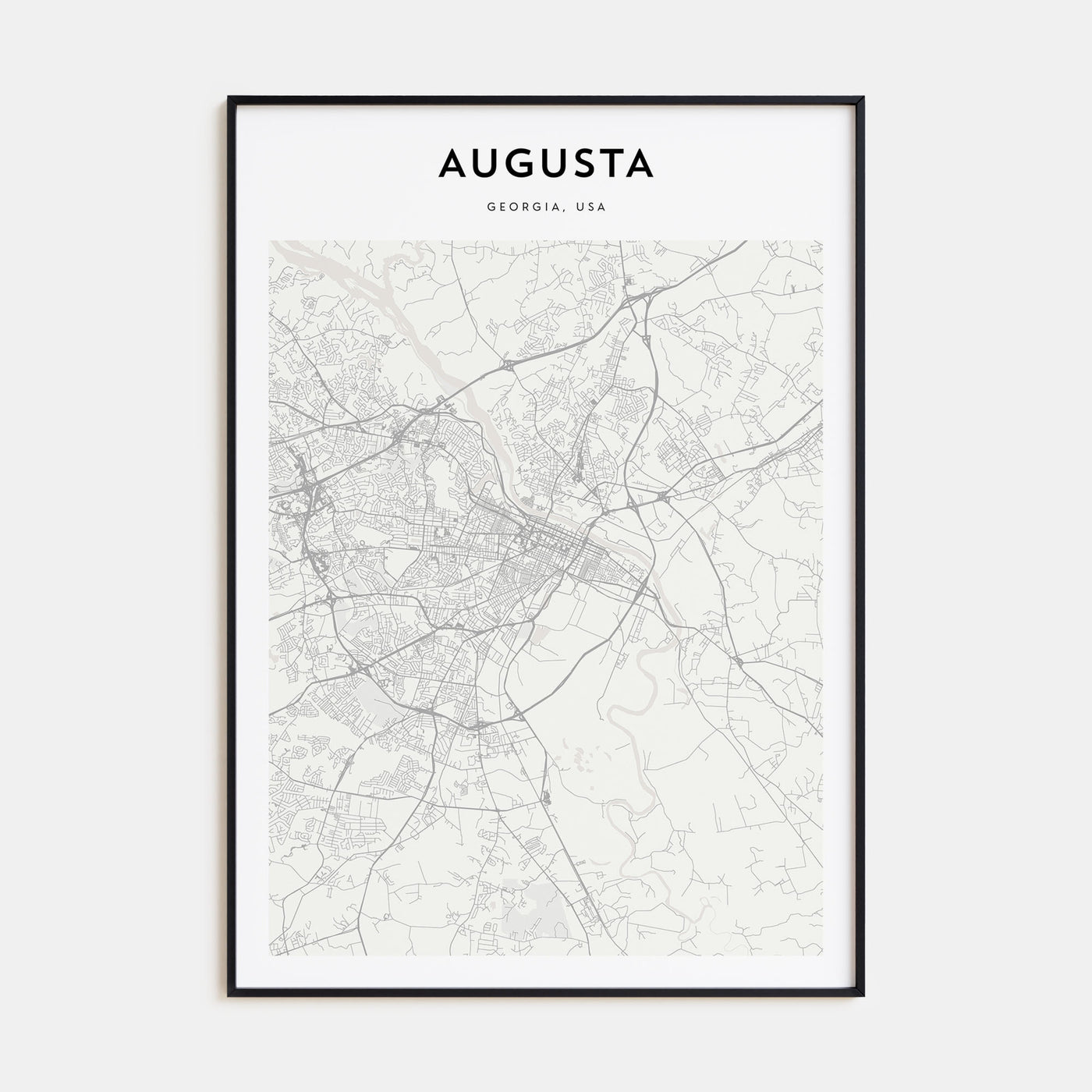 Augusta Map Portrait Poster