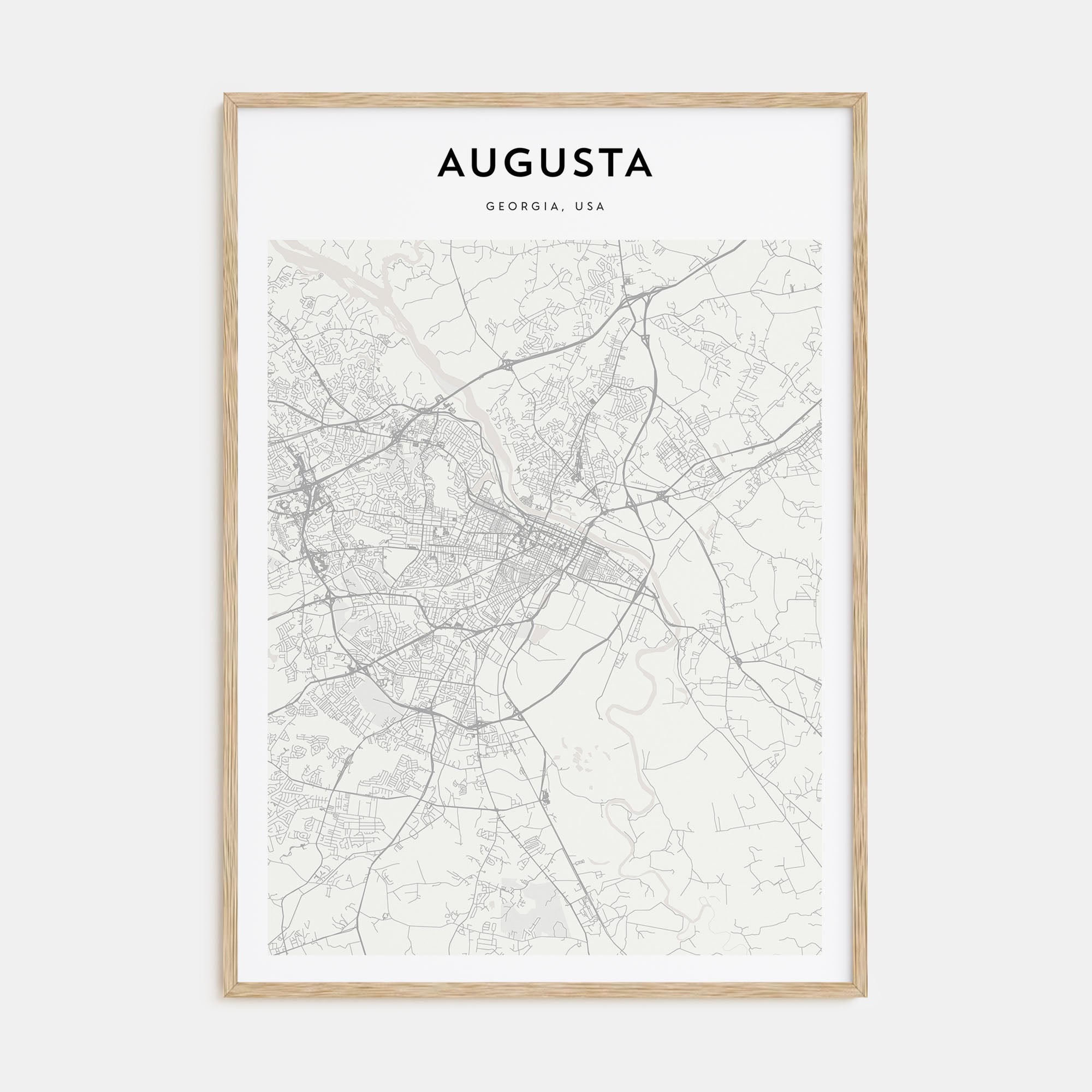Augusta Map Portrait Poster