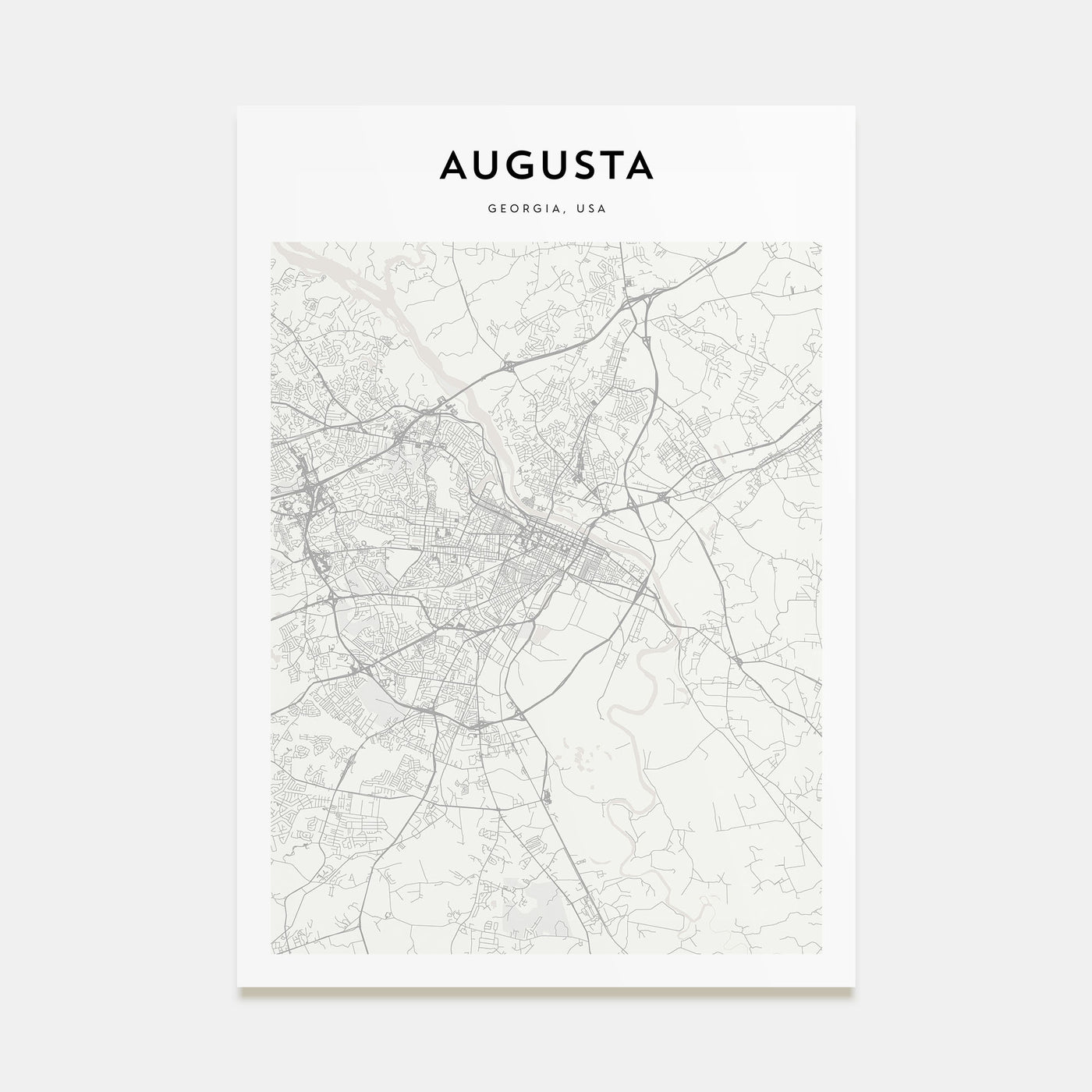 Augusta Map Portrait Poster
