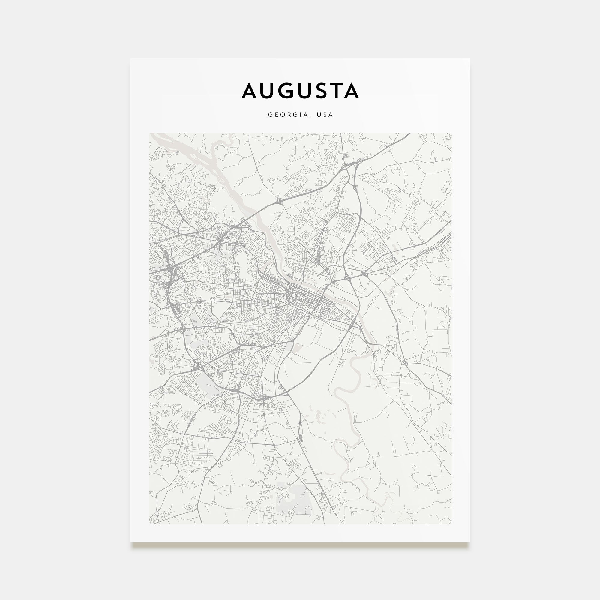 Augusta Map Portrait Poster
