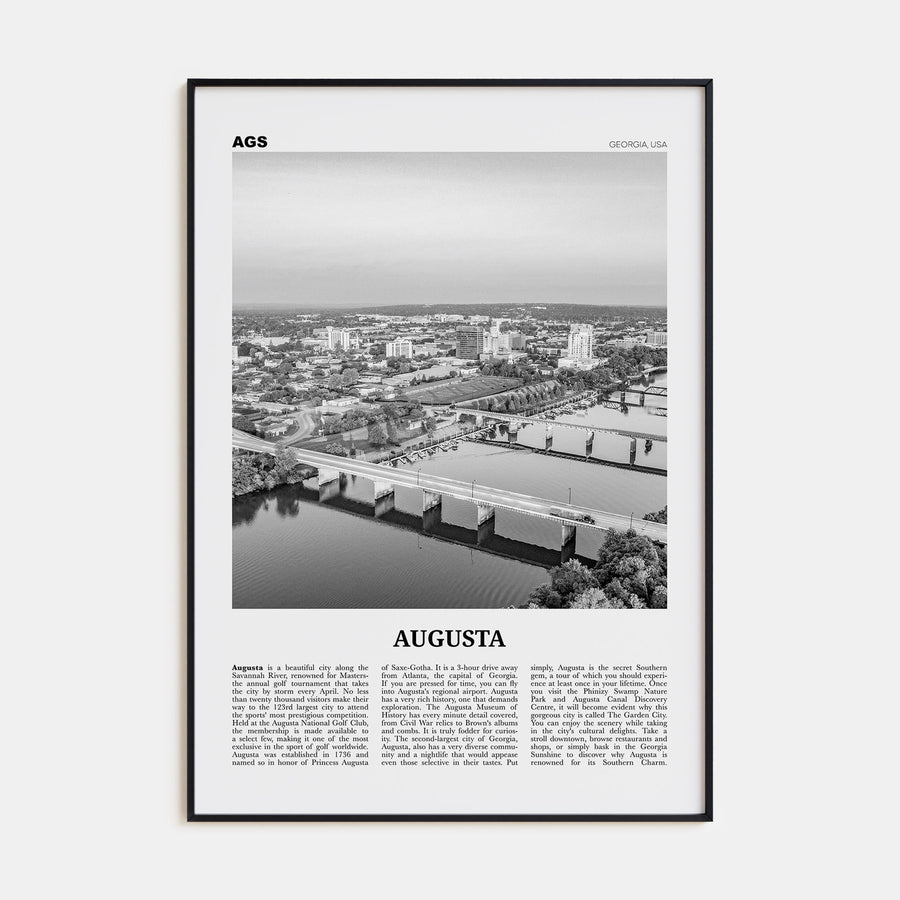 Augusta Travel B&W Poster