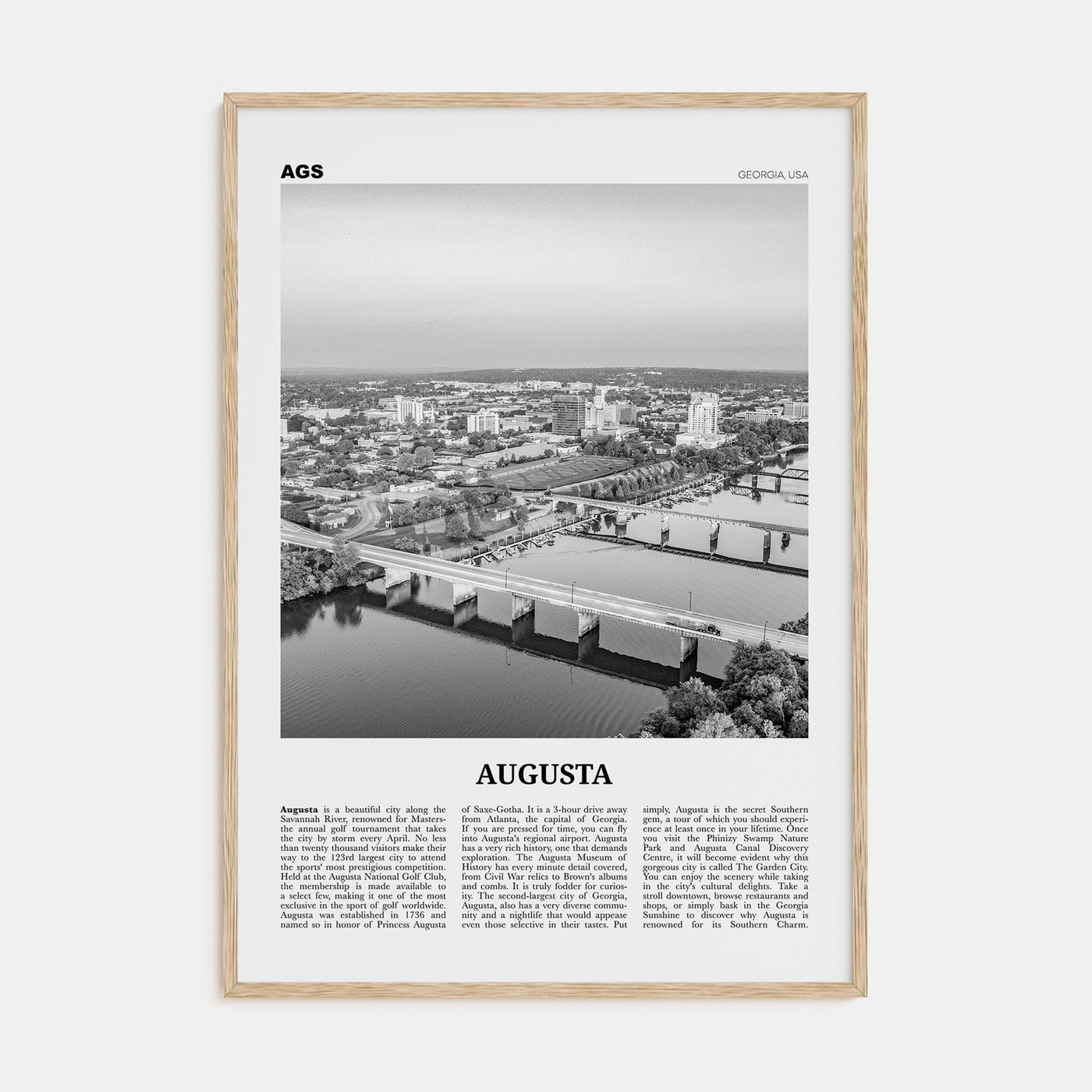 Augusta Travel B&W Poster