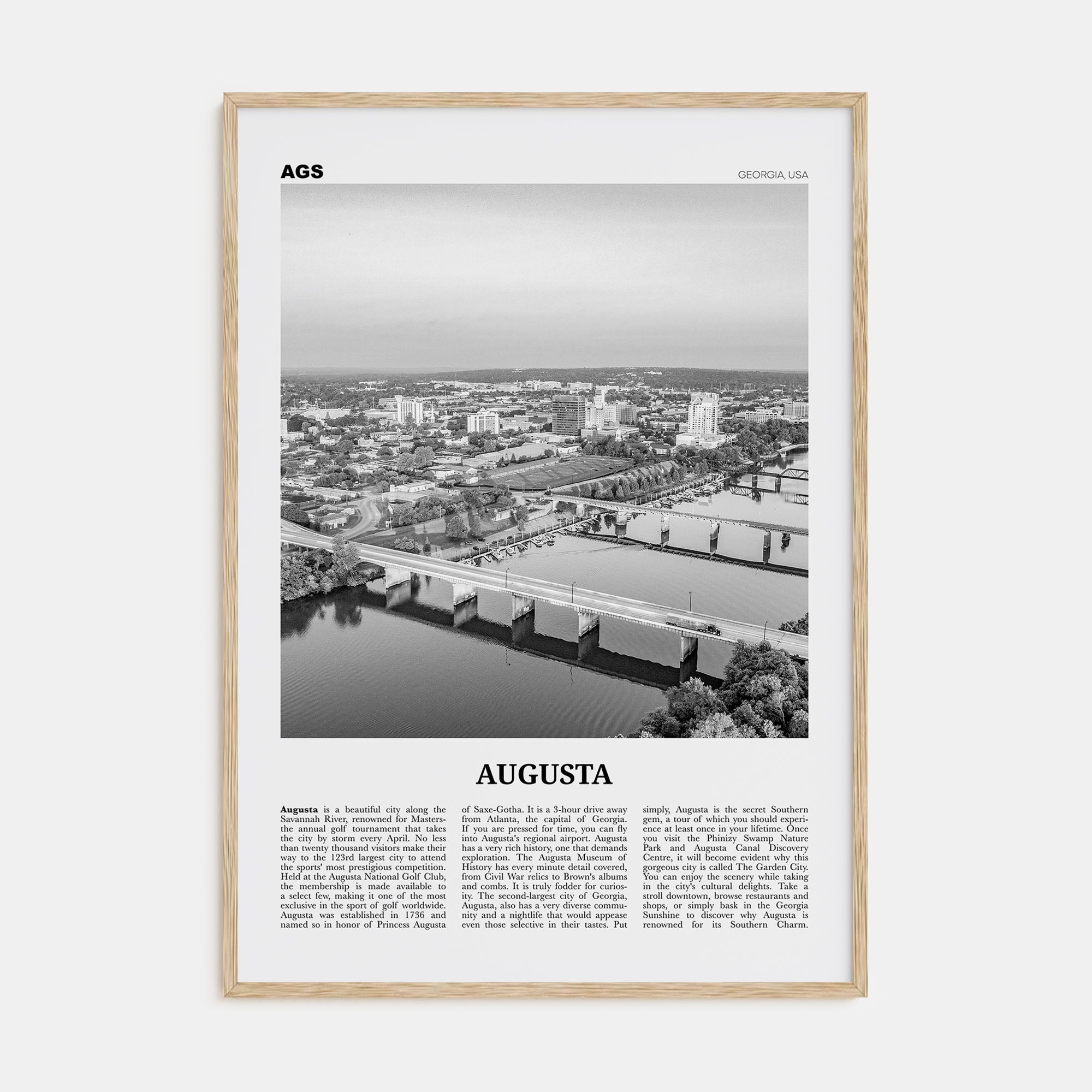 Augusta Travel B&W Poster