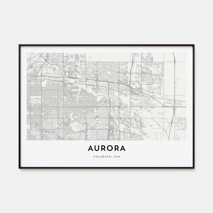 Aurora, Colorado Map Landscape Poster
