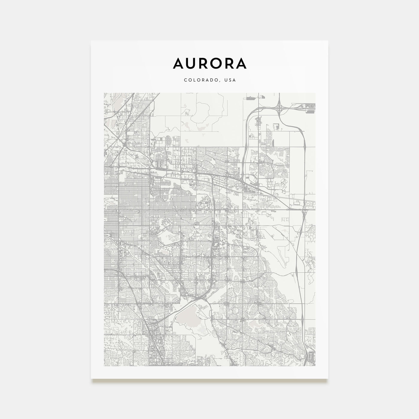 Aurora, Colorado Map Portrait Poster