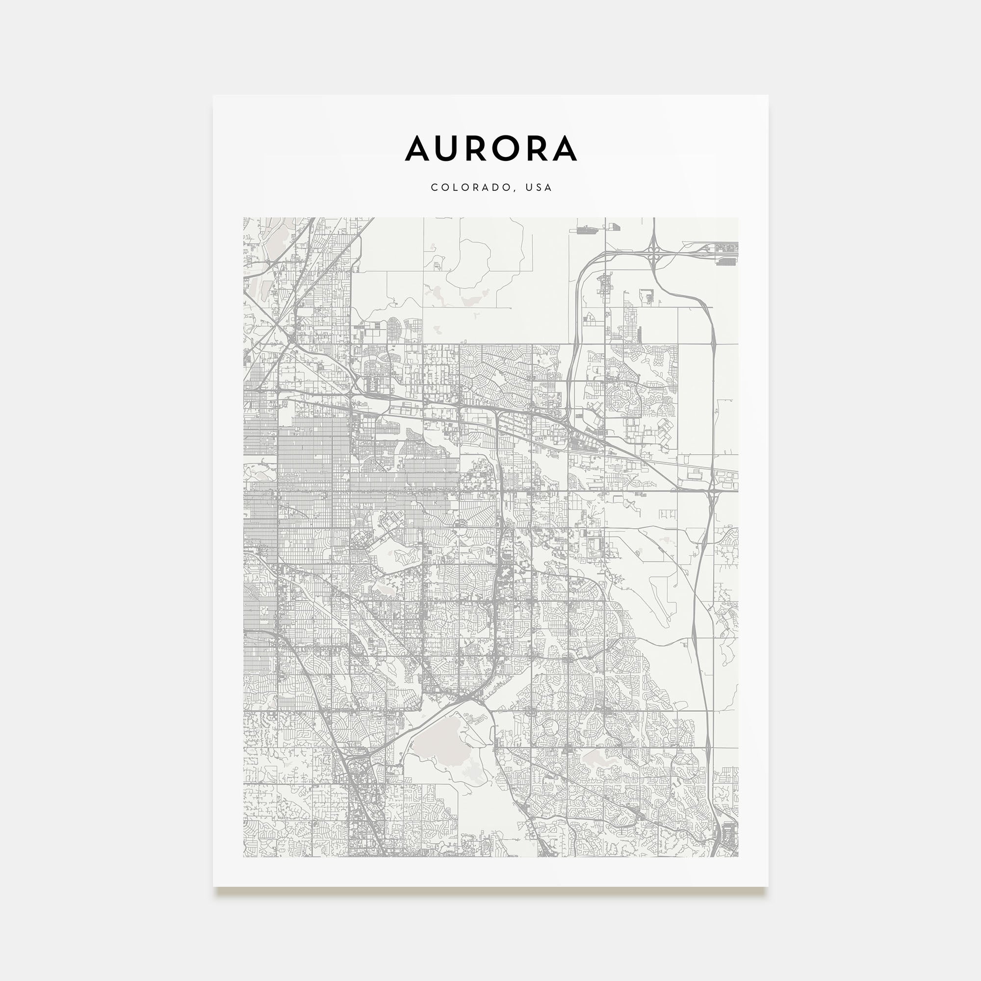 Aurora, Colorado Map Portrait Poster