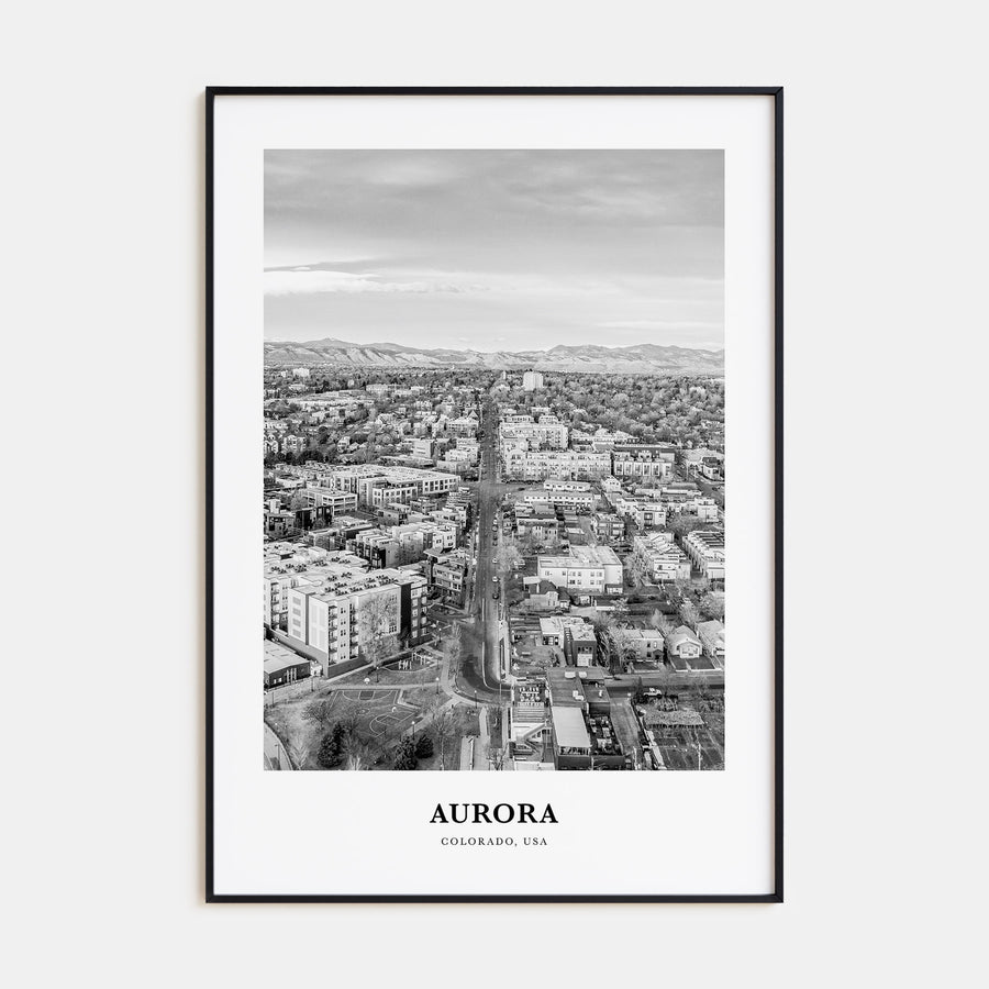 Aurora, Colorado Portrait B&W Poster