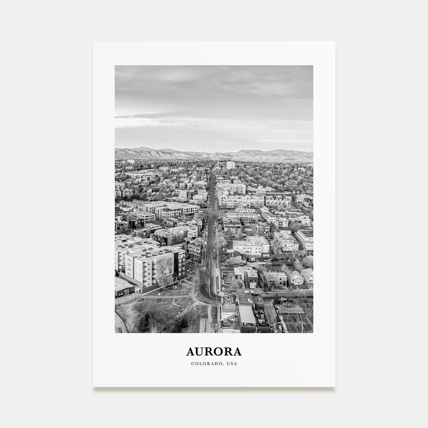 Aurora, Colorado Portrait B&W Poster