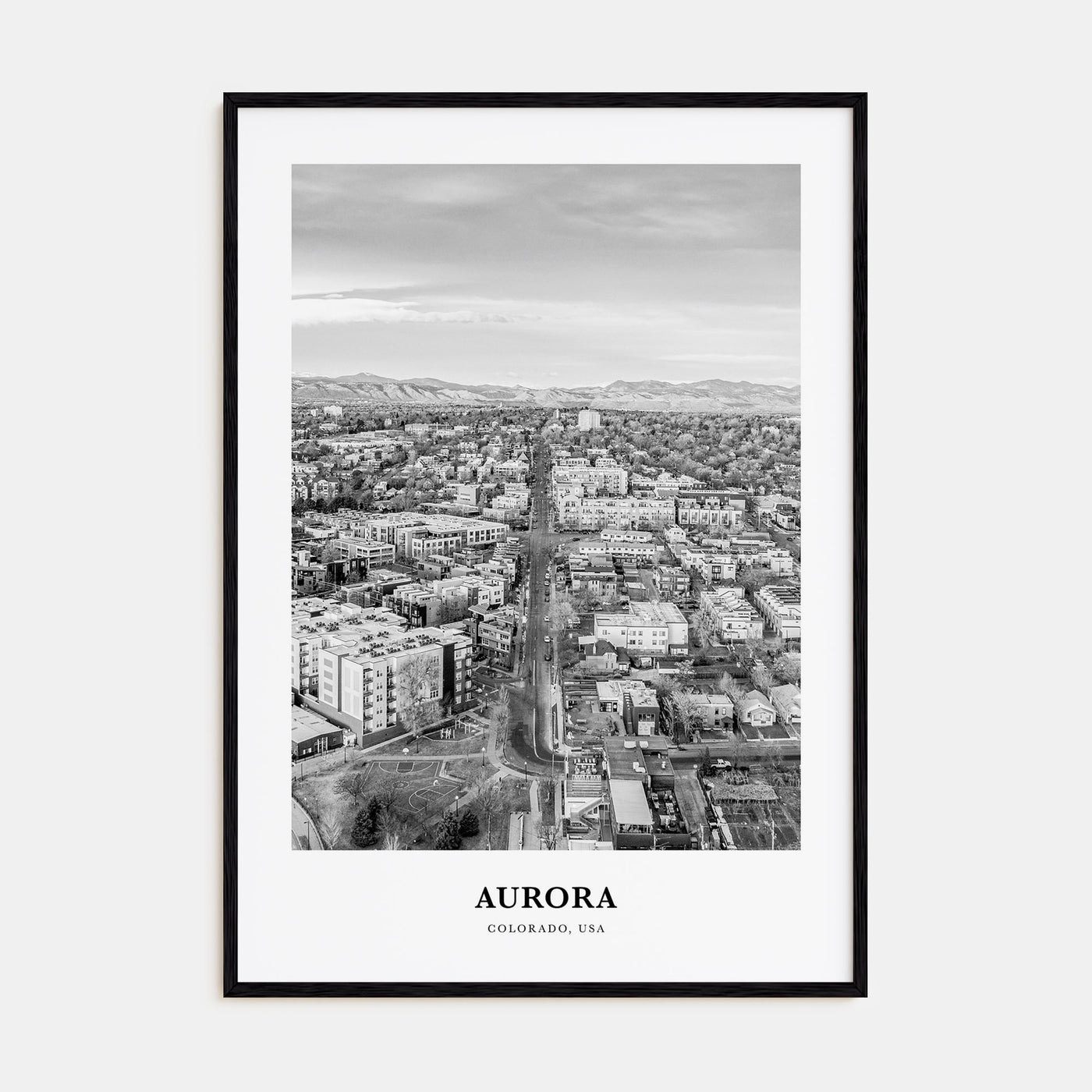 Aurora, Colorado Portrait B&W Poster