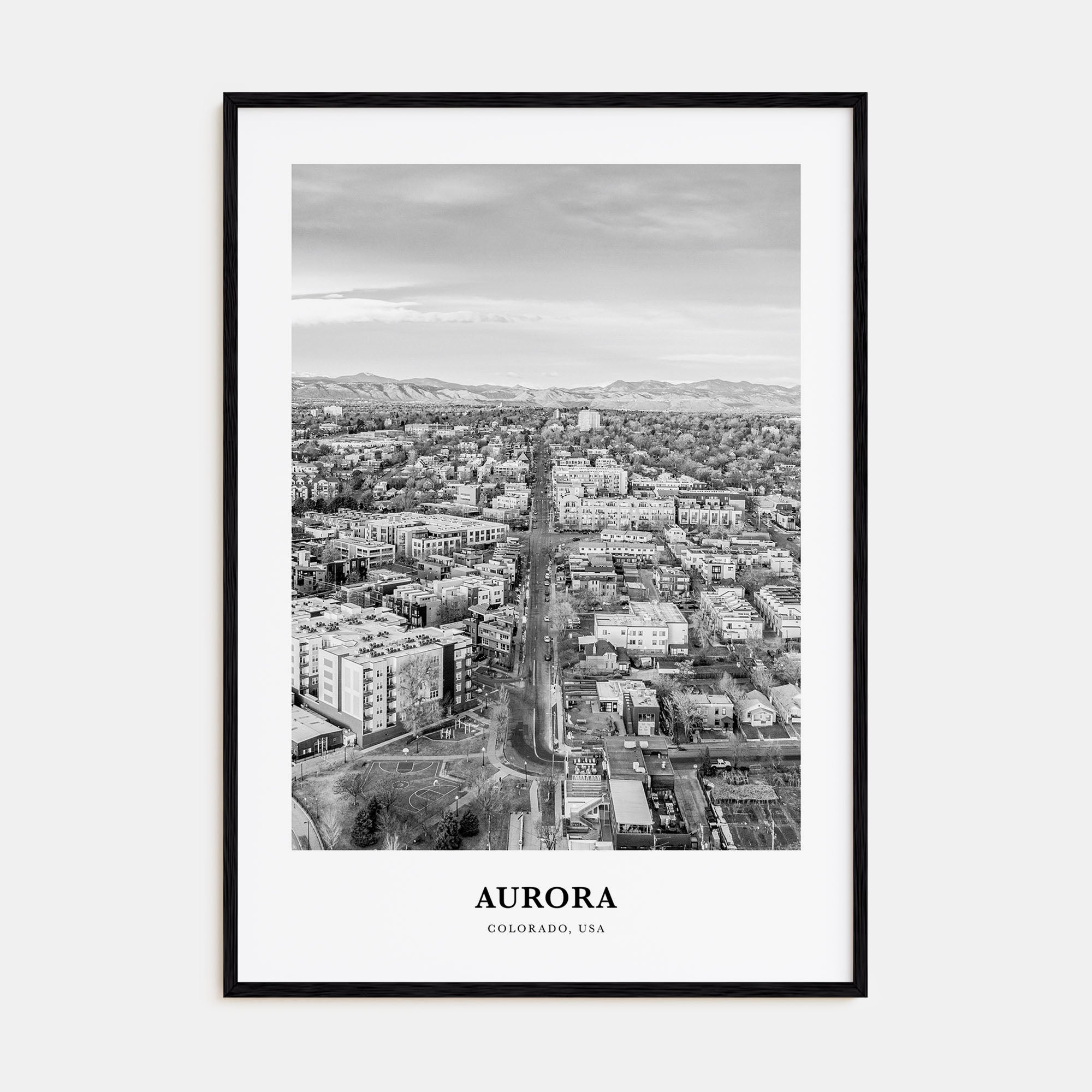 Aurora, Colorado Portrait B&W Poster