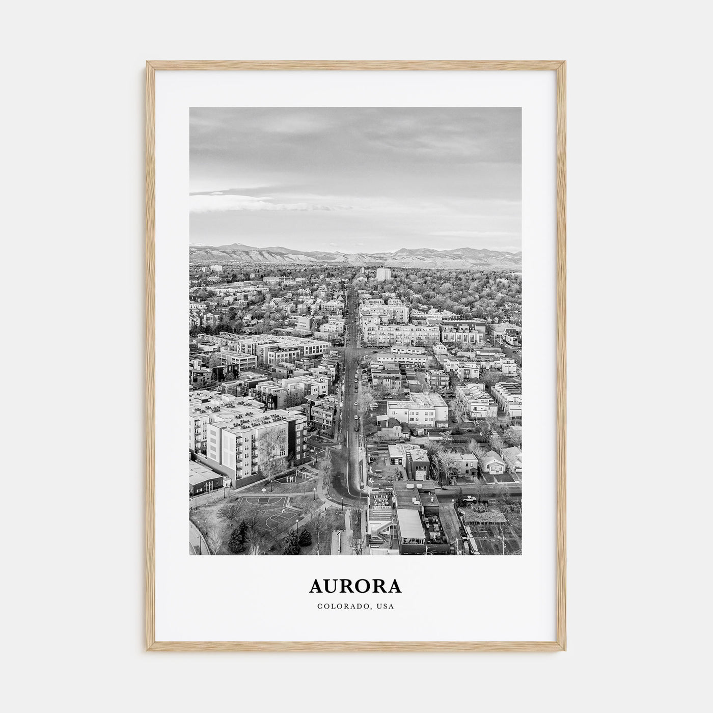 Aurora, Colorado Portrait B&W Poster