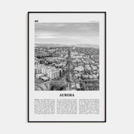 Aurora, Colorado Travel B&W Poster