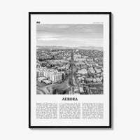 Aurora Print Black and White Colorado, Aurora Wall Art, Aurora Poster, Aurora Photo, Aurora Wall Décor, State, Colorado, United States, USA