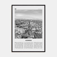 Aurora, Colorado Travel B&W Poster