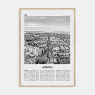 Aurora, Colorado Travel B&W Poster