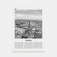 Aurora, Colorado Travel B&W Poster