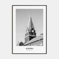 Aurora, Illinois Portrait B&W Poster