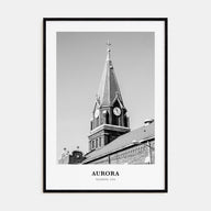 Aurora, Illinois Portrait B&W Poster
